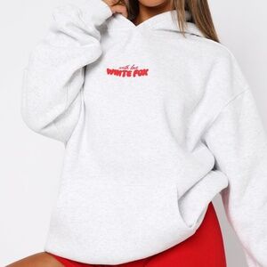 WHITEFOX With Love In The Moment Oversized Hoodie Grey Marle